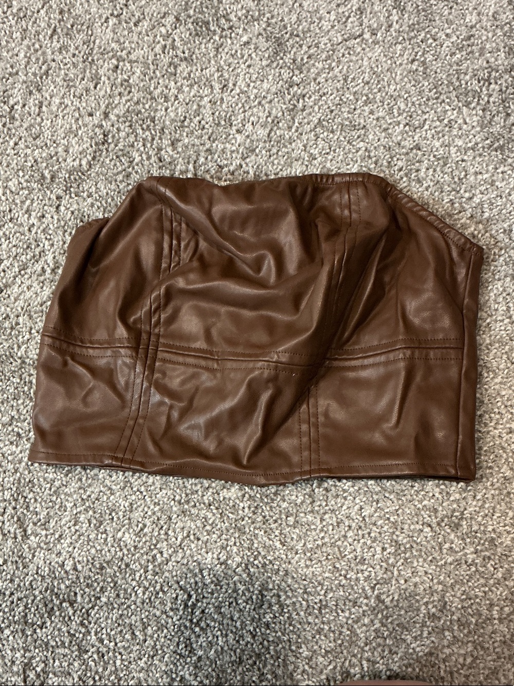 SHEIN Chocolate Brown Faux Leather Mini Skirt